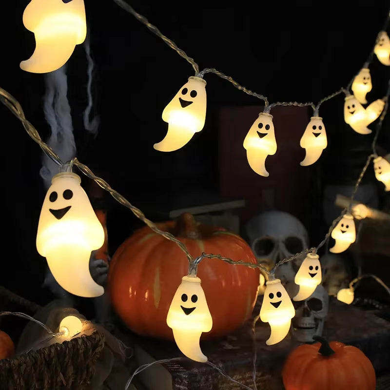 Halloween Decoration Led Light String Pumpkin Skull Head Eyeball Shaped Lamp String Trick or Treat Lantern Horror Halloween Day