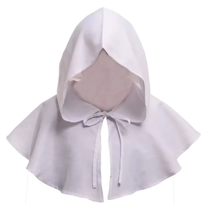 1Pc Halloween Cosplay Death Cape Short Hooded Cloak Wizard Witch Costumes Vampire Devil Wizard Black Cape Cowl Party Accessories