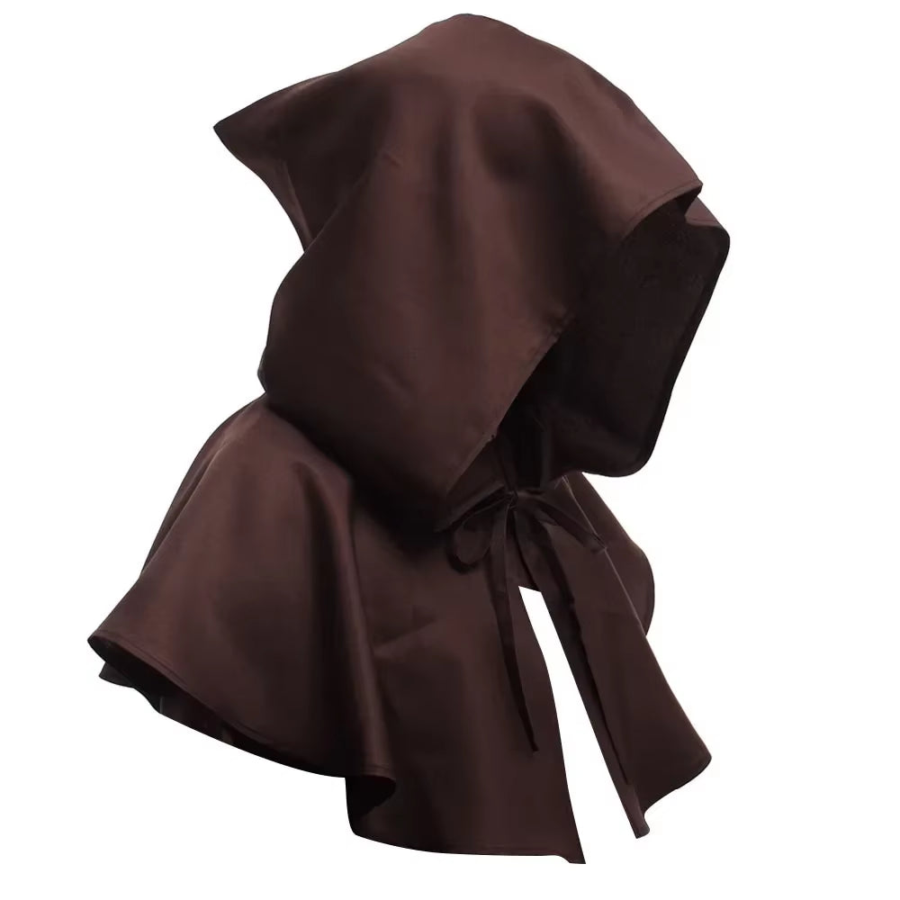 1Pc Halloween Cosplay Death Cape Short Hooded Cloak Wizard Witch Costumes Vampire Devil Wizard Black Cape Cowl Party Accessories