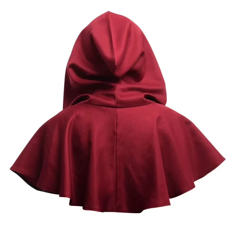 1Pc Halloween Cosplay Death Cape Short Hooded Cloak Wizard Witch Costumes Vampire Devil Wizard Black Cape Cowl Party Accessories