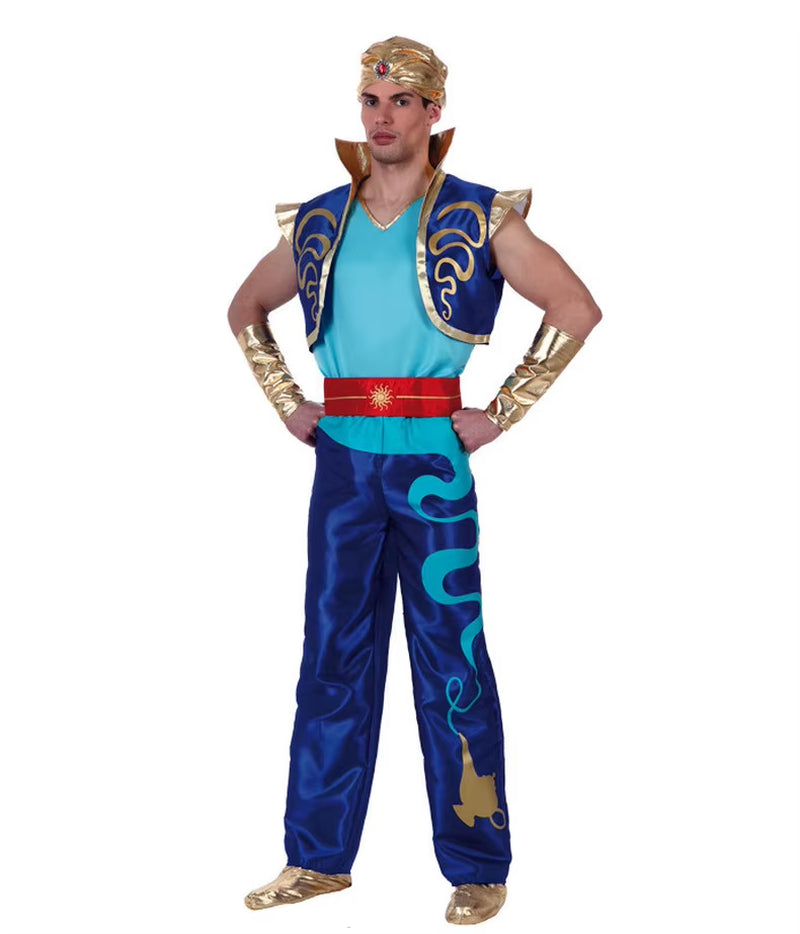 Halloween Fashion New Arab King Costume Aladdin Magic Lamp Prince Carnival Party Adult Men and Boys Stage Performance Costume