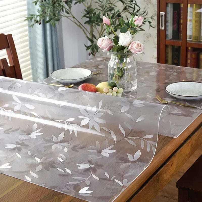 PVC Transparent Tablecloth Waterproof Oil-Proof Anti-Scalding Soft Glass Rectangular Tablecloth Kitchen Table Mat Table Cover