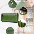 Billetera mujer verde larga