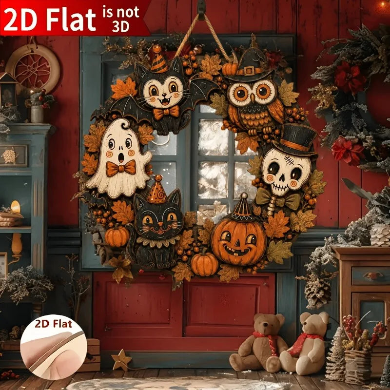 Corona de madera Halloween