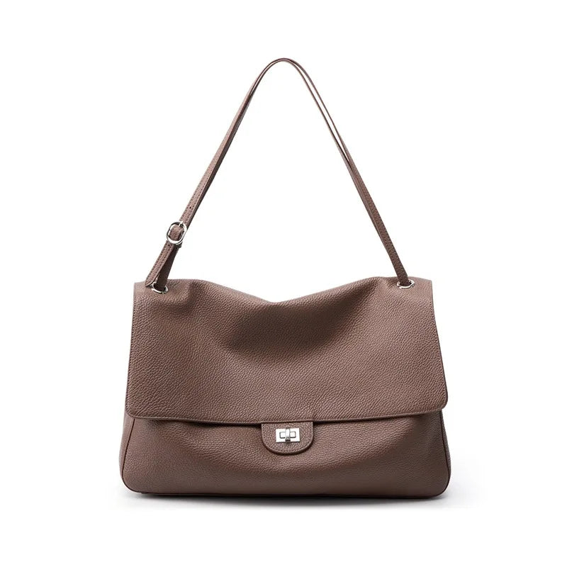 Bolso de hombro de cuero genuino para mujer