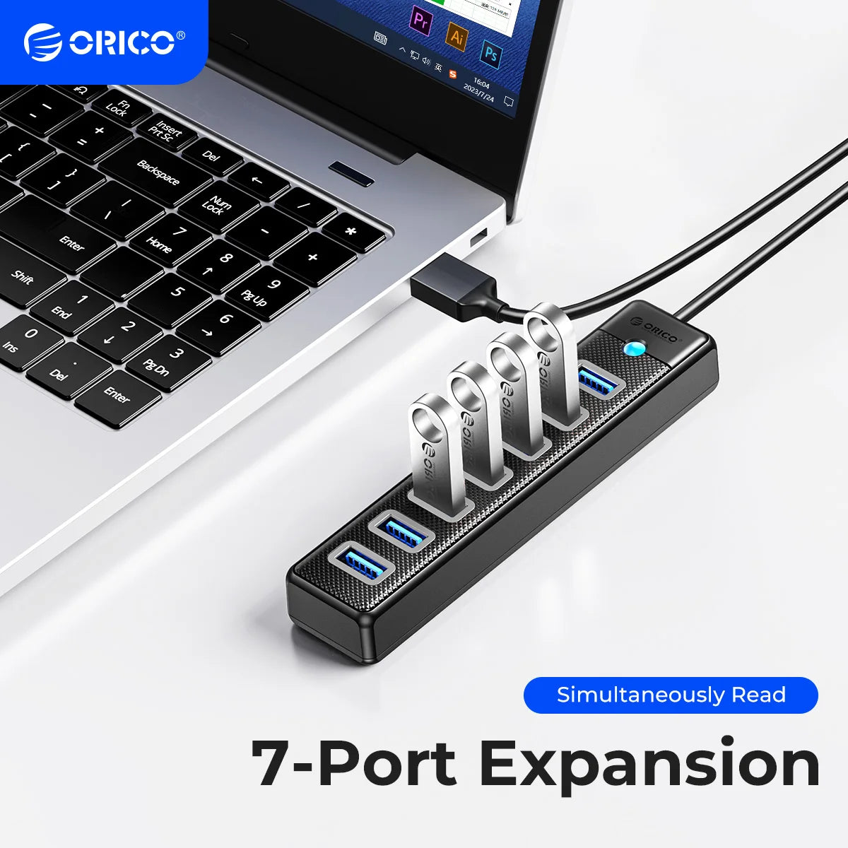 USB HUB Dock 3.0 7 Puertos