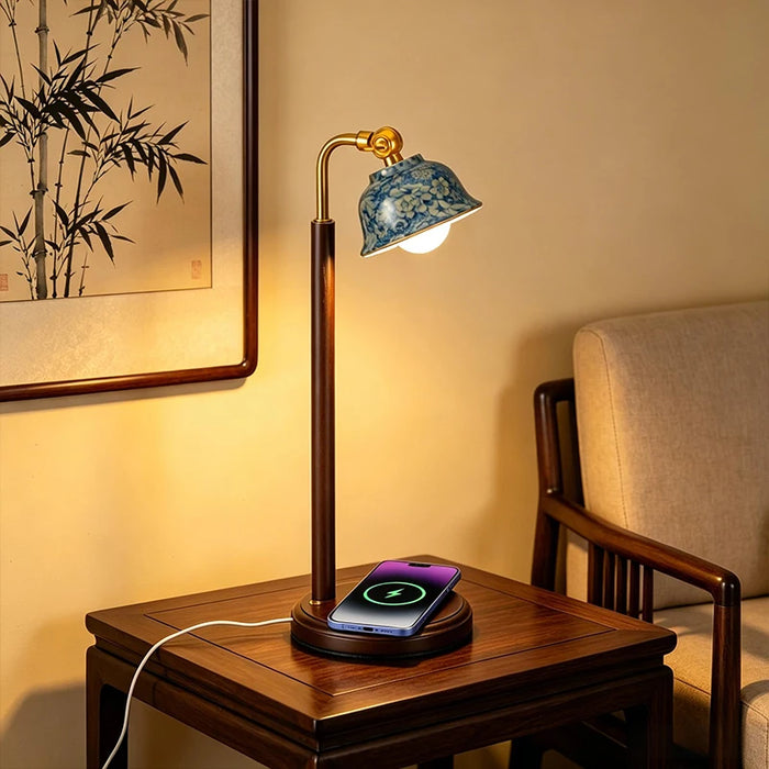 Lámpara de Mesa de Cerámica USB