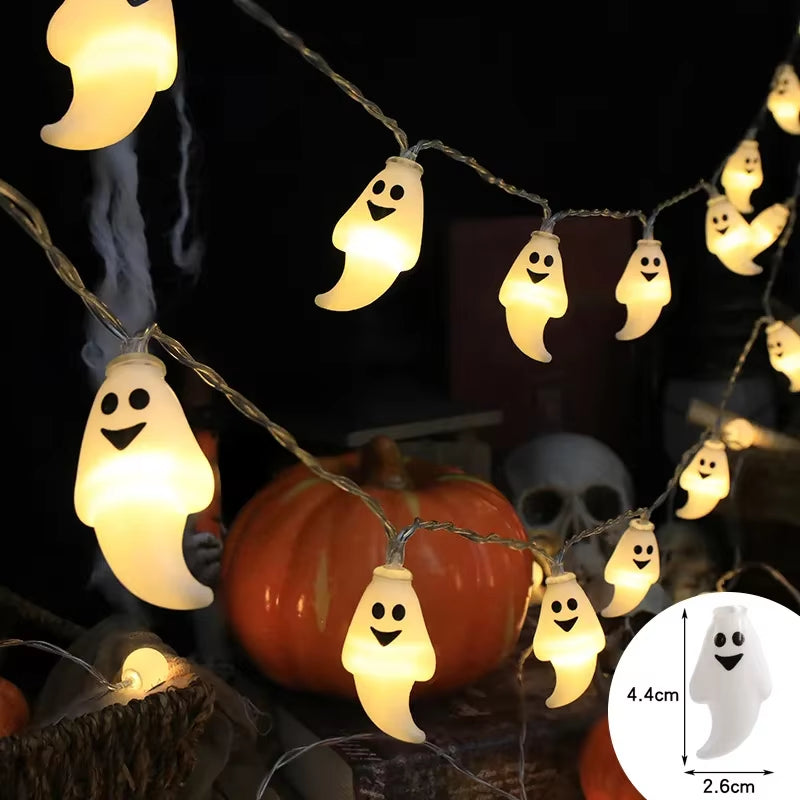Halloween Decoration Led Light String Pumpkin Skull Head Eyeball Shaped Lamp String Trick or Treat Lantern Horror Halloween Day