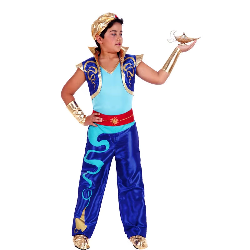 Halloween Fashion New Arab King Costume Aladdin Magic Lamp Prince Carnival Party Adult Men and Boys Stage Performance Costume