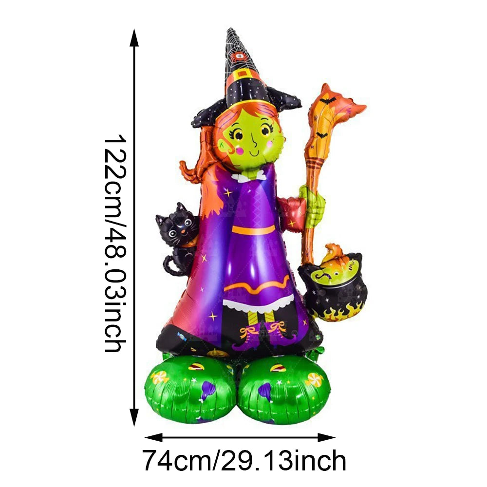 1Set Halloween Foil Balloons,Pumpkin Ghost Witch Aluminium Foil Balloons, Halloween Party Home Decorations