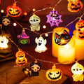 Halloween Decoration Led Light String Pumpkin Skull Head Eyeball Shaped Lamp String Trick or Treat Lantern Horror Halloween Day