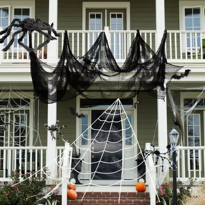 Halloween Black Creepy Cloths 76X198Cm Mesh Cheesecloths Halloween Party Gauze Netting Spider Web Wall Gauze Terror Scene Props