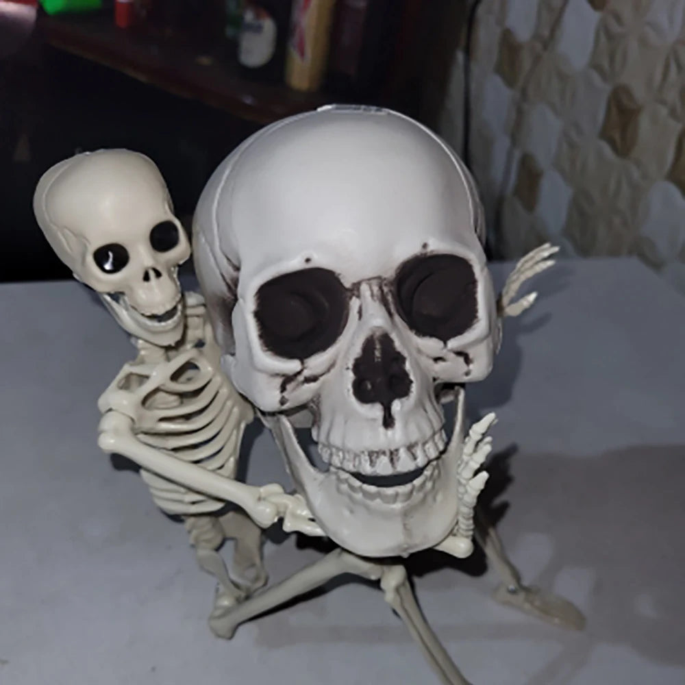 Halloween Skull Decoration,Realistic Plastic Skull,Head Skeleton,Halloween Party Home Yard Decoration,Haunted House Horror Props