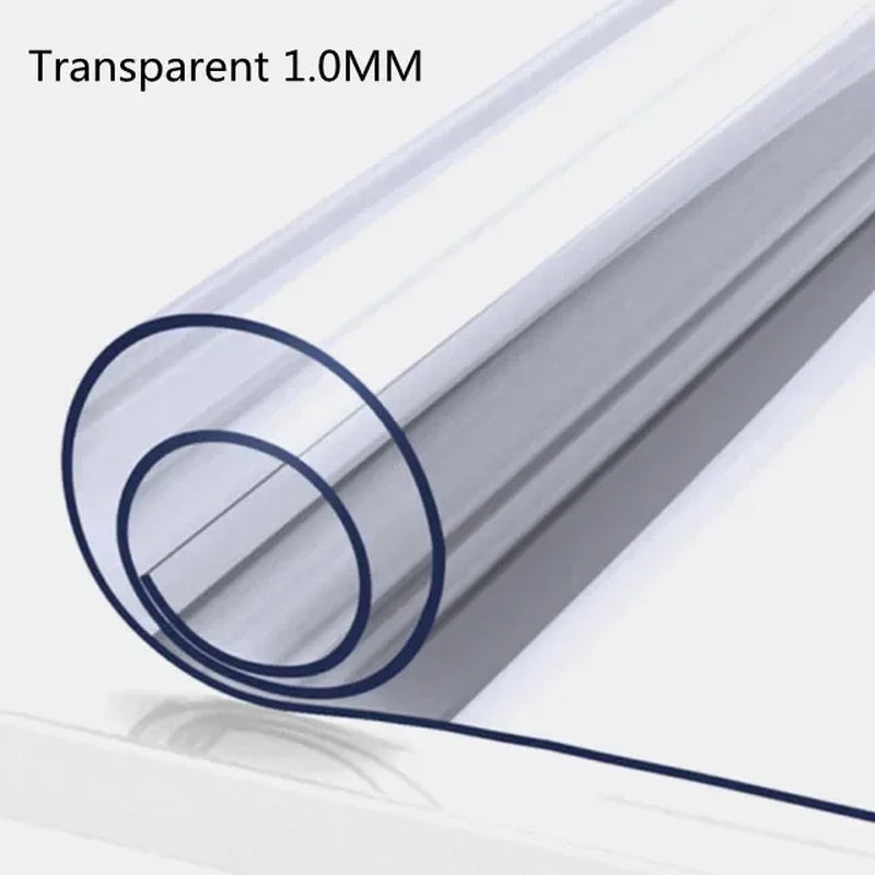 PVC Transparent Tablecloth Waterproof Oil-Proof Anti-Scalding Soft Glass Rectangular Tablecloth Kitchen Table Mat Table Cover