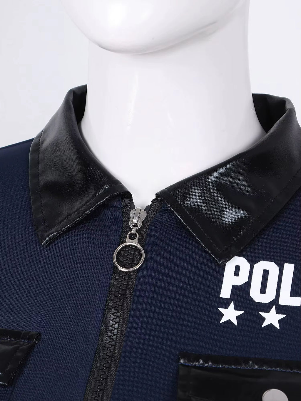 Women Police Cop Costume Policewomen Halloween Cosplay Suit Police Officer Uniform Short Sleeve Jumpsuit with Belt Purse Hat