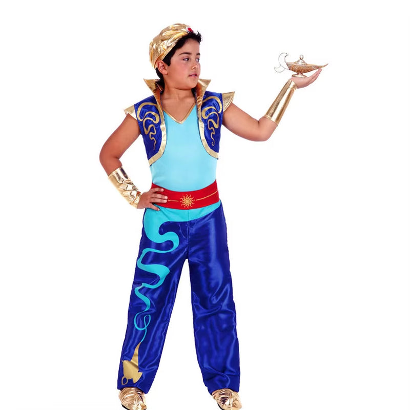 Halloween Fashion New Arab King Costume Aladdin Magic Lamp Prince Carnival Party Adult Men and Boys Stage Performance Costume