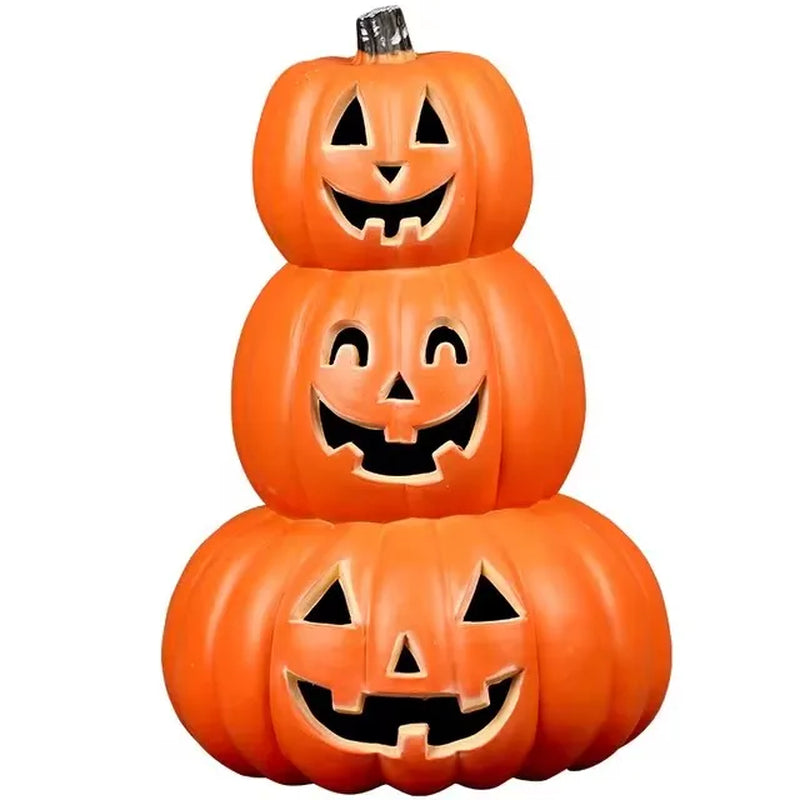 Halloween Glowing Pumpkin Decor LED Triple Layer Light up Pumpkin Decor Battery Powered Festival Theme Home Party Decorations