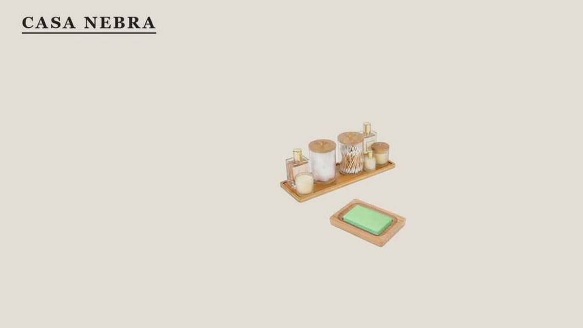 Bandeja de bambu para lavabo